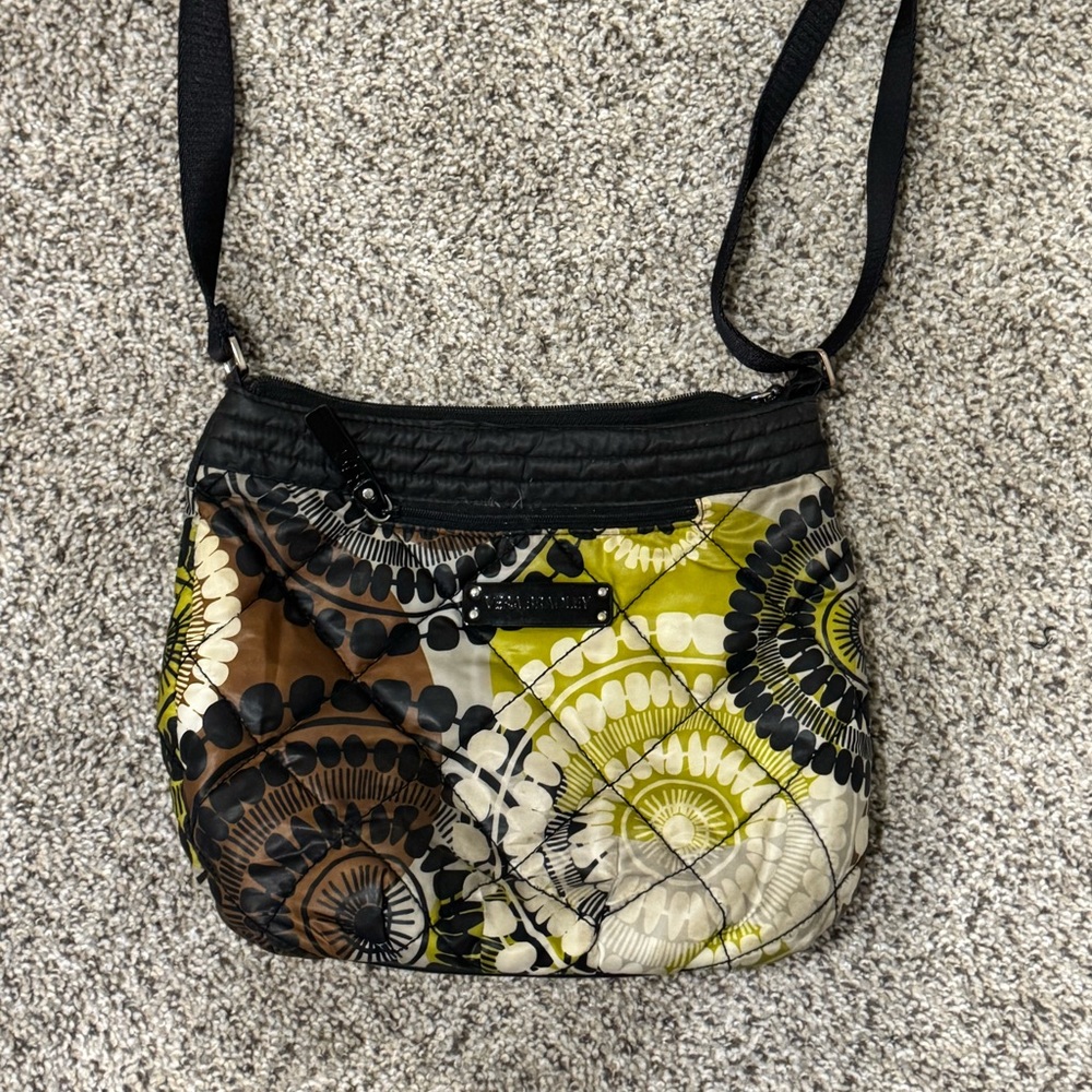 Vera Bradley Floral Black and Green Crossbody Bag